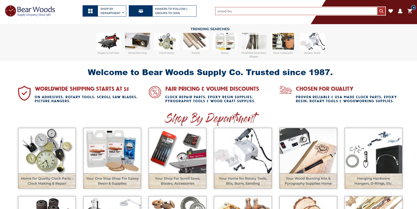 Bear Woods Website Screenshot