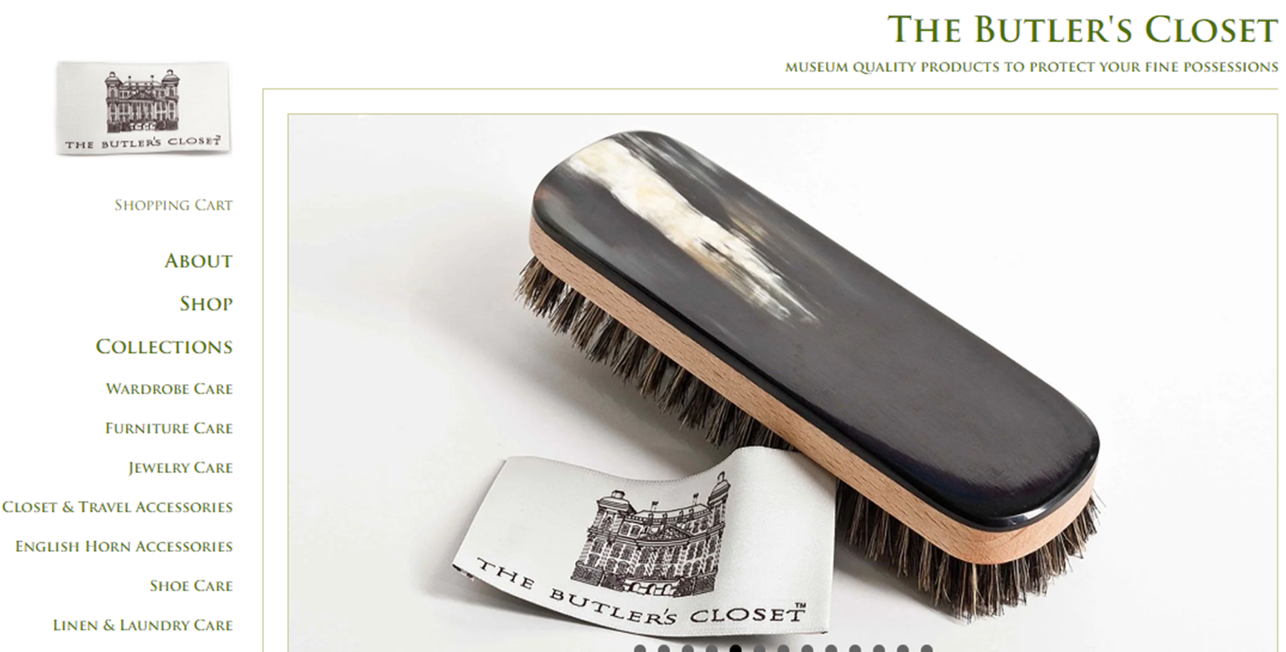 The Butler's Closet Website Screenshot