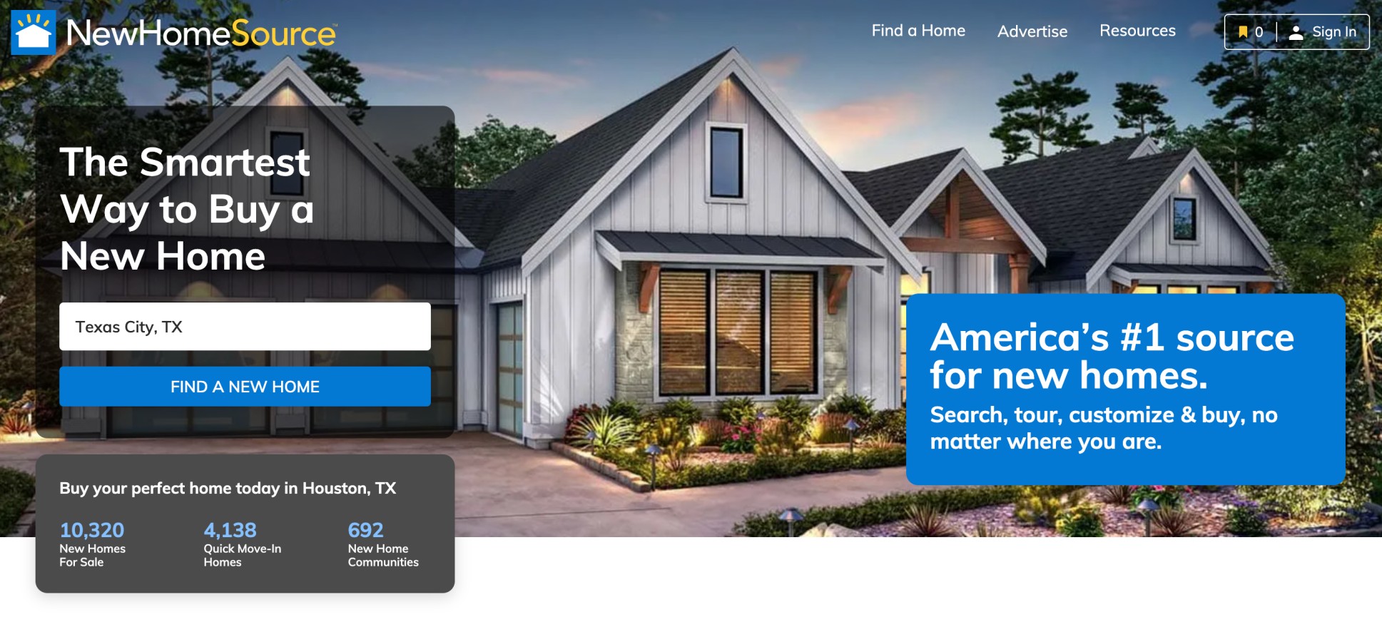New Home Source Website Screenshot