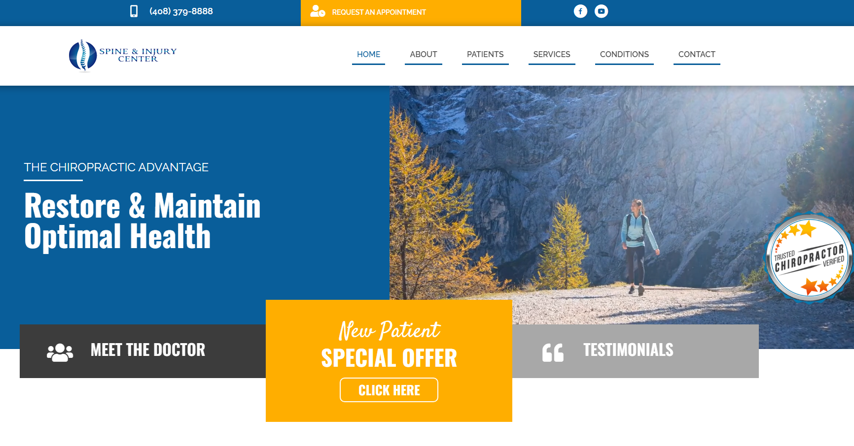 Spine and Injury Center Website Screenshot